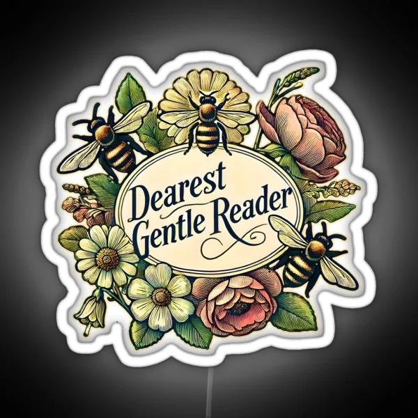 Dearest Gentle Reader Lady Whistledown Bridgerton RGB Neon Sign