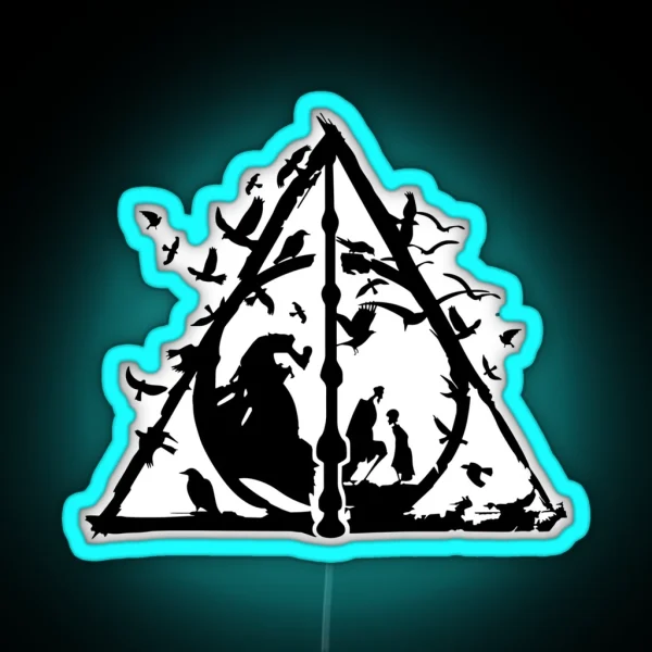 Deathly Hallow Wizard Magic Witchy RGB Neon Sign