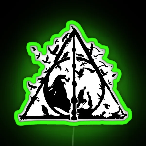 Deathly Hallow Wizard Magic Witchy RGB Neon Sign