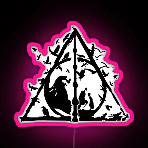 Deathly Hallow Wizard Magic Witchy RGB Neon Sign