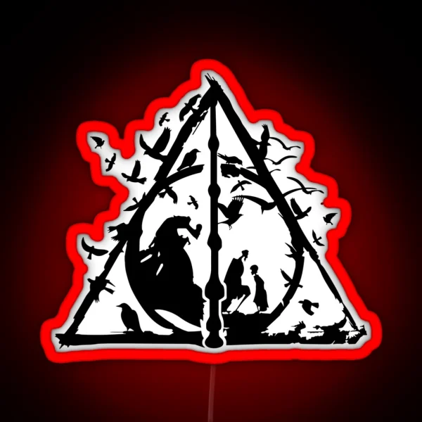 Deathly Hallow Wizard Magic Witchy RGB Neon Sign
