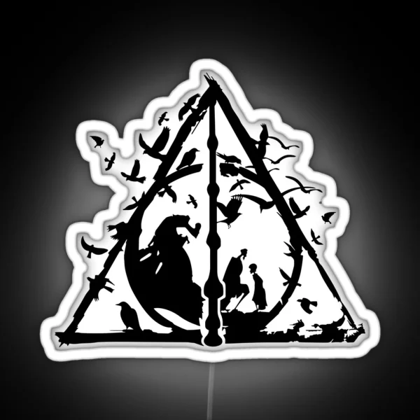 Deathly Hallow Wizard Magic Witchy RGB Neon Sign
