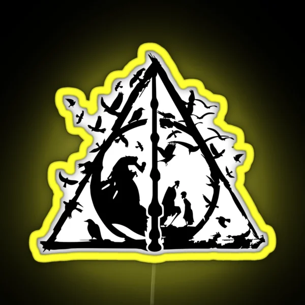 Deathly Hallow Wizard Magic Witchy RGB Neon Sign