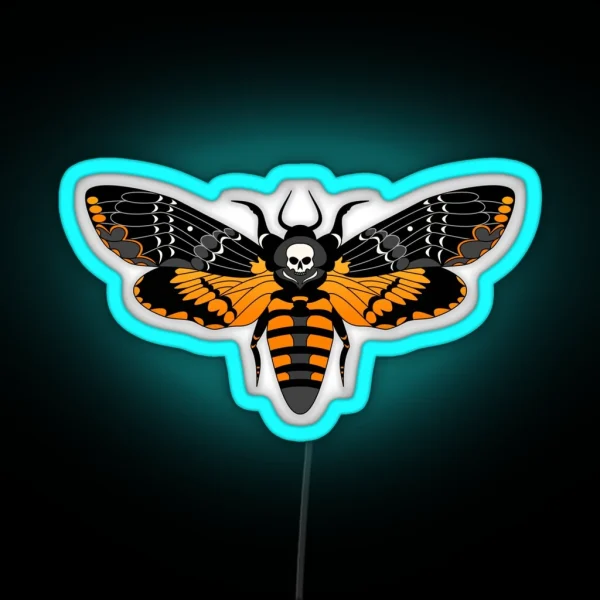 Deaths Head Moth RGB Neon Sign