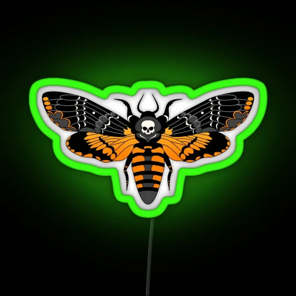 Deaths Head Moth RGB Neon Sign