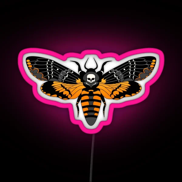 Deaths Head Moth RGB Neon Sign