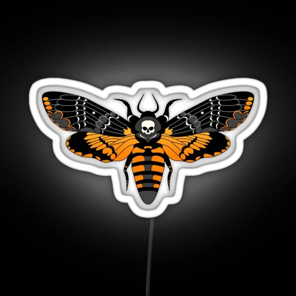 Deaths Head Moth RGB Neon Sign