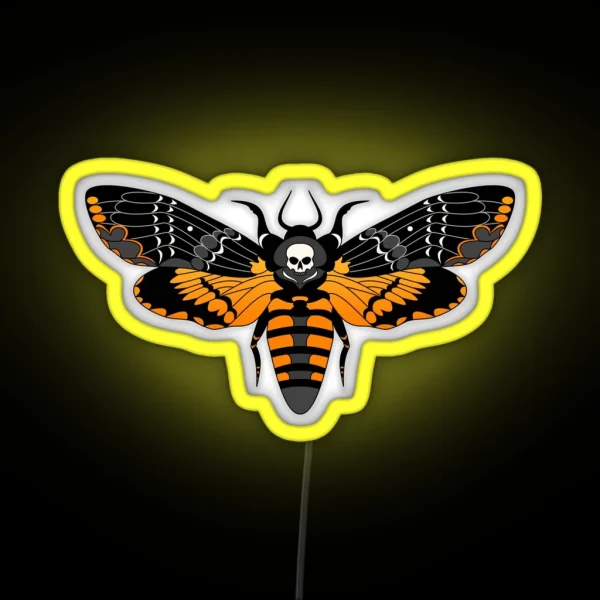 Deaths Head Moth RGB Neon Sign