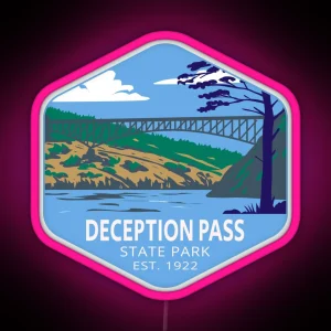 Deception Pass State Park Washington RGB Neon Sign