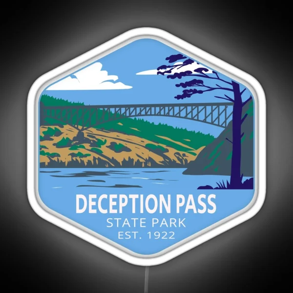 Deception Pass State Park Washington RGB Neon Sign