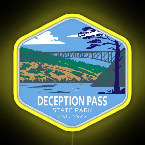 Deception Pass State Park Washington RGB Neon Sign