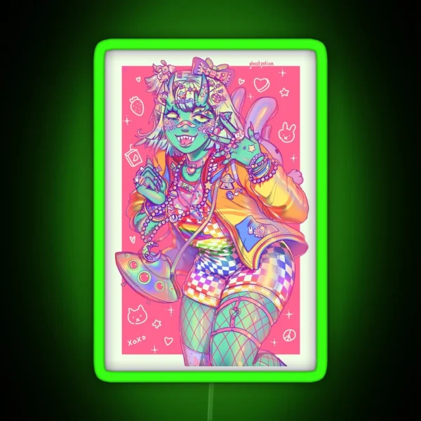 Decora Monstergirl RGB Neon Sign