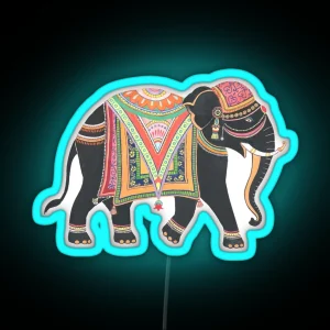 Decorated Elephant RGB Neon Sign