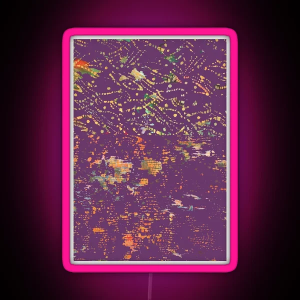 Deep Purple Bohemian Fiber Art RGB Neon Sign