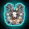 Deer Flowers RGB Neon Sign