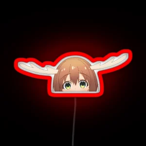Deer Girl Anime Peeker RGB Neon Sign