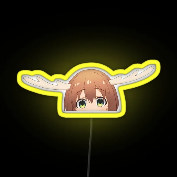 Deer Girl Anime Peeker RGB Neon Sign