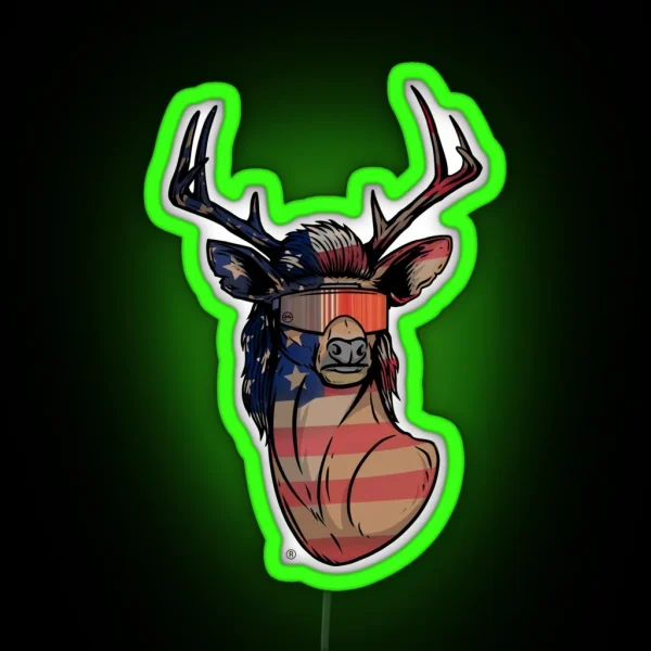 Deer Mullet USA RGB Neon Sign