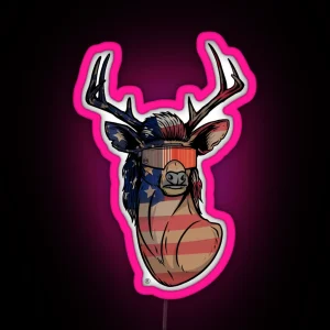 Deer Mullet USA RGB Neon Sign