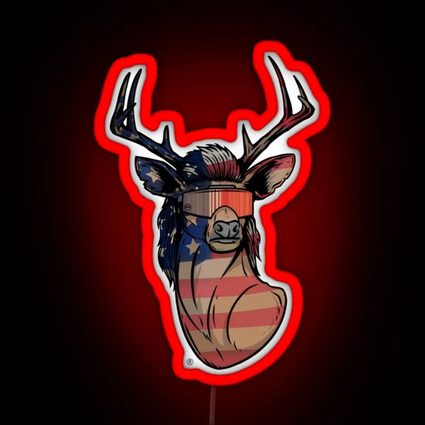 Deer Mullet USA RGB Neon Sign