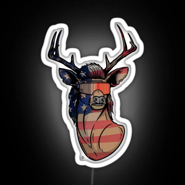 Deer Mullet USA RGB Neon Sign