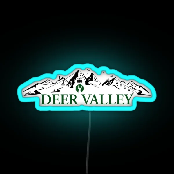 Deer Valley Resort Mountains RGB Neon Sign