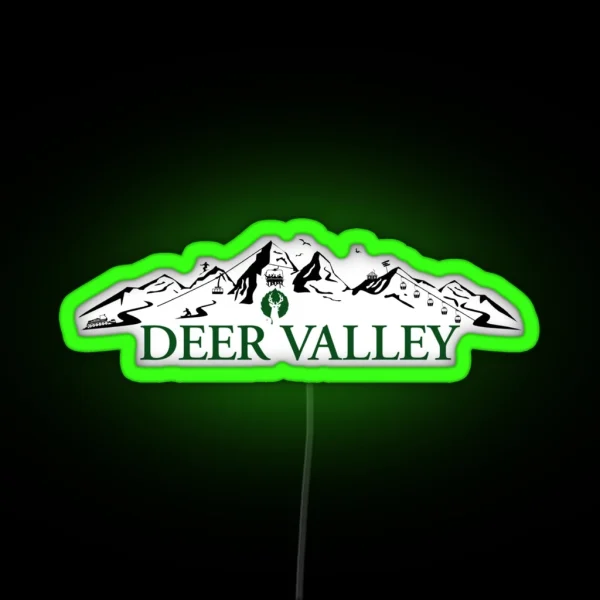 Deer Valley Resort Mountains RGB Neon Sign