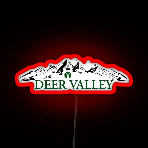 Deer Valley Resort Mountains RGB Neon Sign