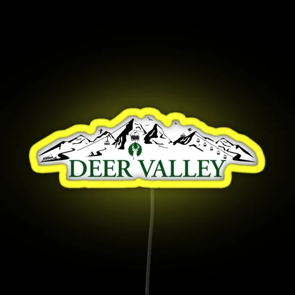 Deer Valley Resort Mountains RGB Neon Sign