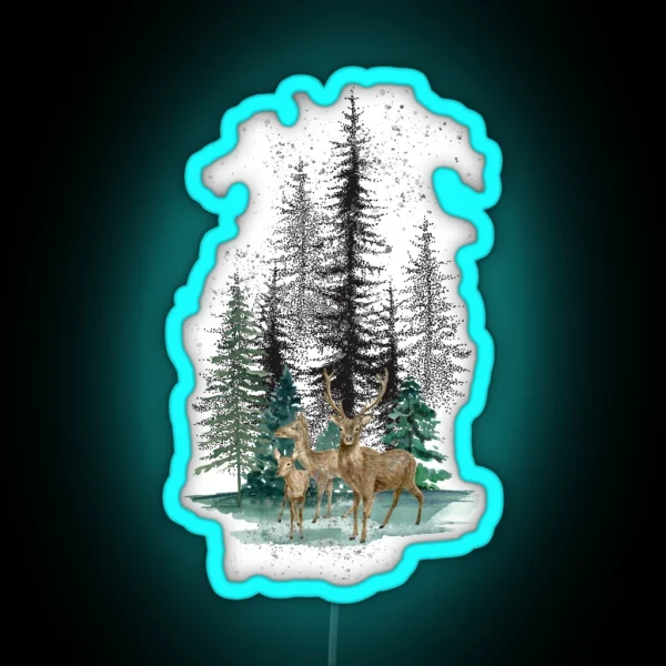 Deers RGB Neon Sign