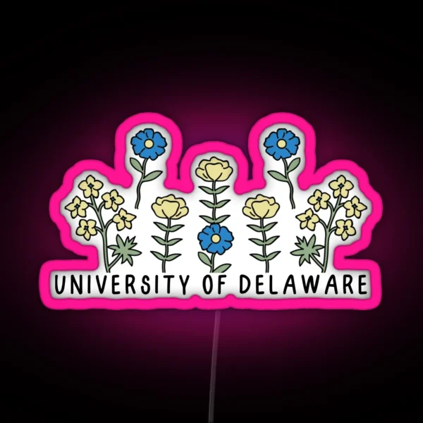 Delaware Garden Of Flowers Blue And Yellow Roll Hens RGB Neon Sign