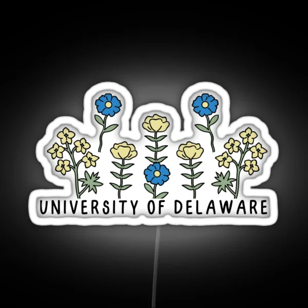 Delaware Garden Of Flowers Blue And Yellow Roll Hens RGB Neon Sign