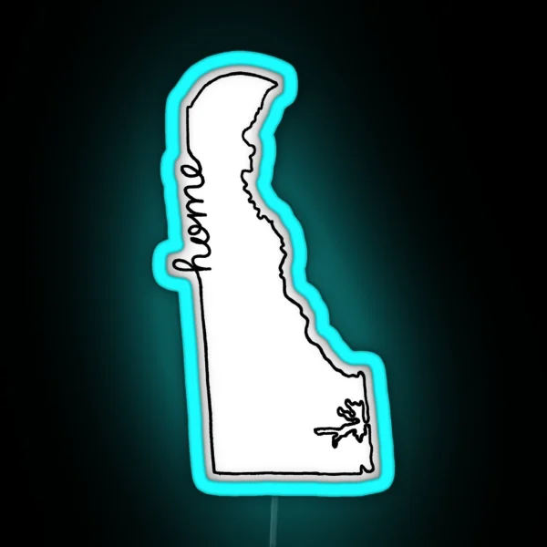 Delaware Home State Outline RGB Neon Sign
