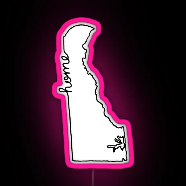 Delaware Home State Outline RGB Neon Sign