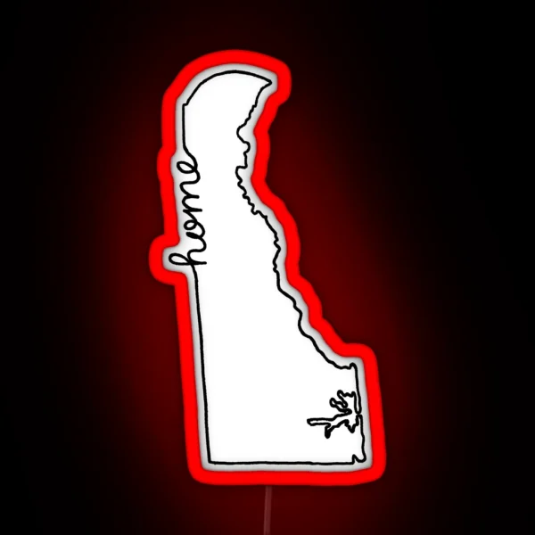 Delaware Home State Outline RGB Neon Sign