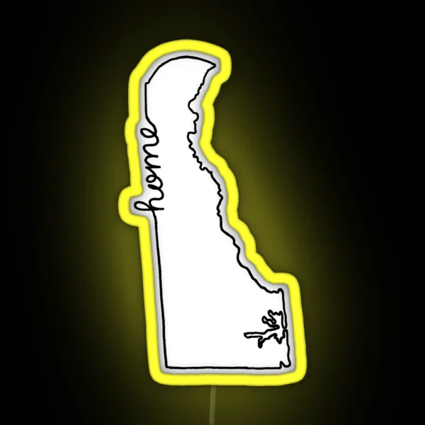 Delaware Home State Outline RGB Neon Sign