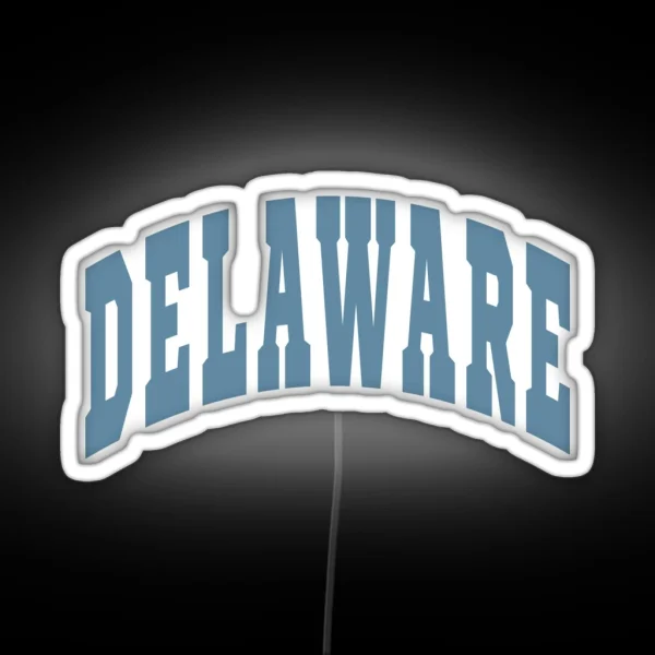 Delaware Varsity Lettering Design RGB Neon Sign