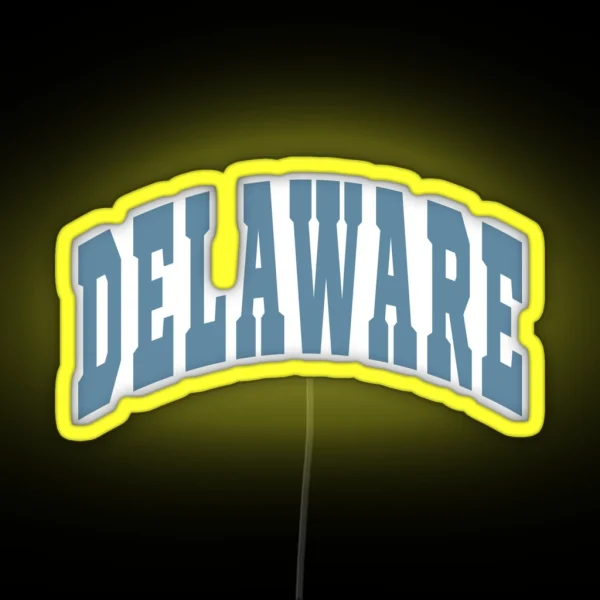Delaware Varsity Lettering Design RGB Neon Sign
