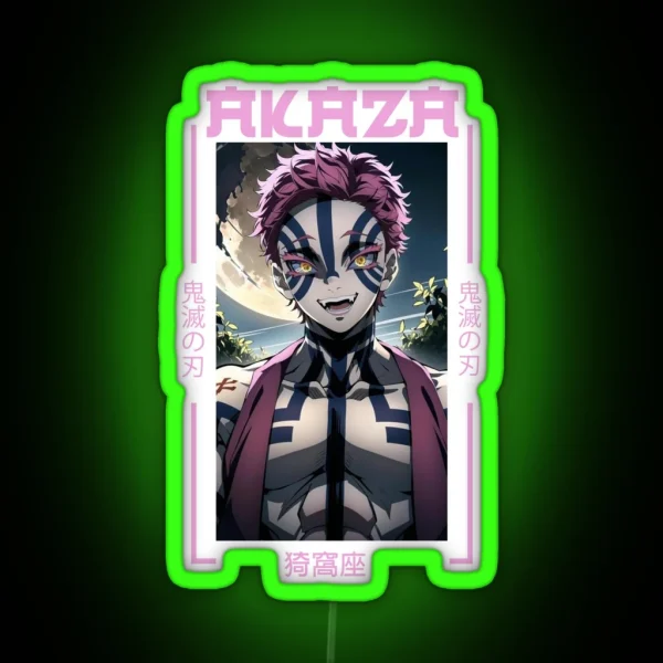 Demon Slayer Akaza RGB Neon Sign
