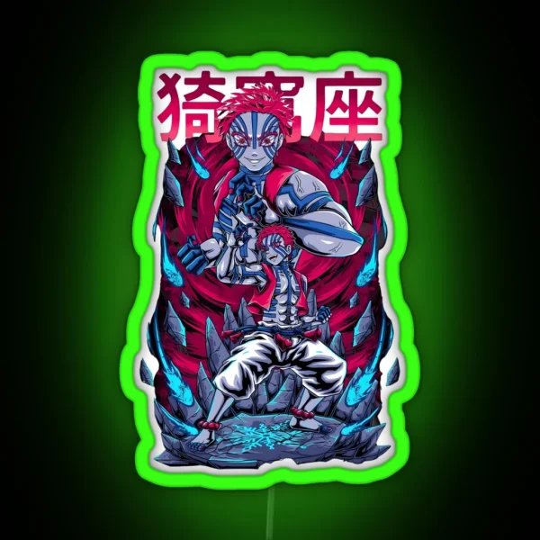 Demon Slayer Akaza RGB Neon Sign