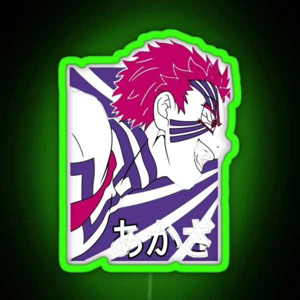 Demon Slayer Akaza Upper Moon Design RGB Neon Sign