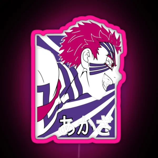 Demon Slayer Akaza Upper Moon Design RGB Neon Sign