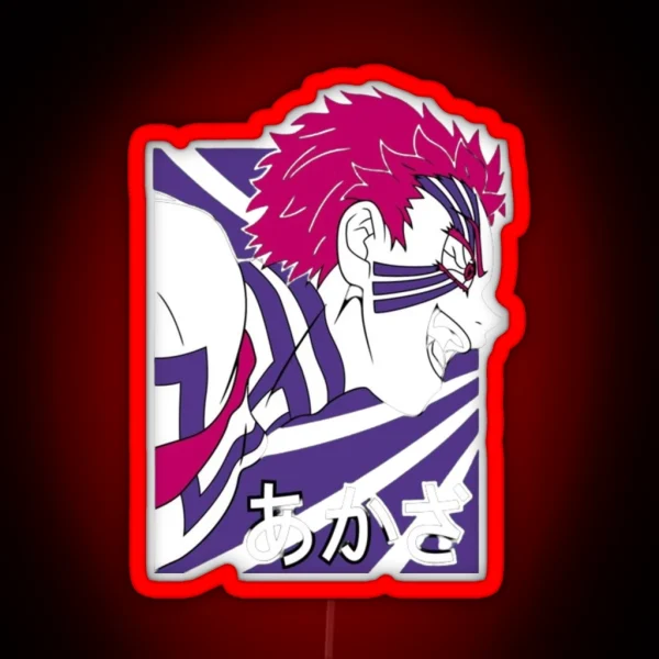 Demon Slayer Akaza Upper Moon Design RGB Neon Sign