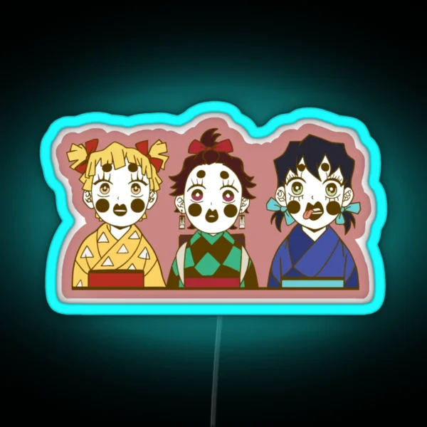 Demon Slayer Kimetsu No Yaiba Tanjiro Zenitsu RGB Neon Sign