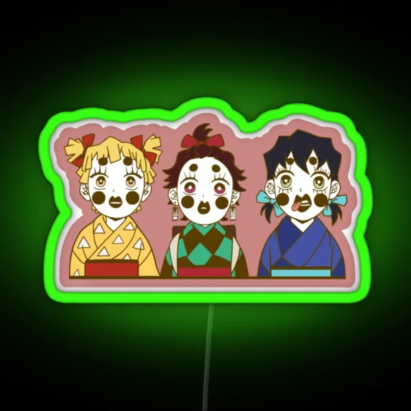 Demon Slayer Kimetsu No Yaiba Tanjiro Zenitsu RGB Neon Sign