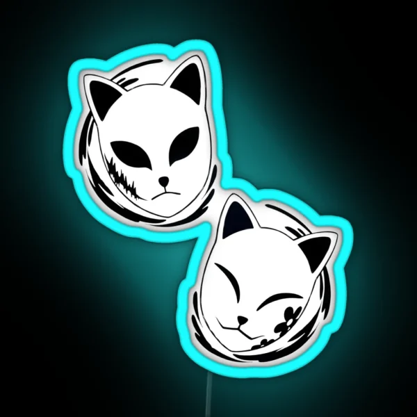 Demon Slayer Mask RGB Neon Sign