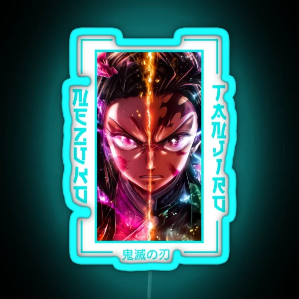 Demon Slayer Nezuko Kamado X Tanjiro Kamado RGB Neon Sign
