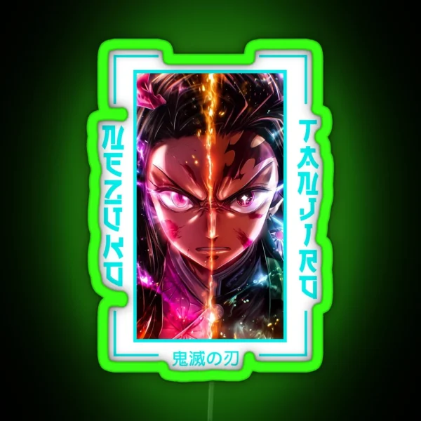 Demon Slayer Nezuko Kamado X Tanjiro Kamado RGB Neon Sign