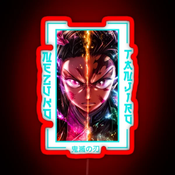 Demon Slayer Nezuko Kamado X Tanjiro Kamado RGB Neon Sign