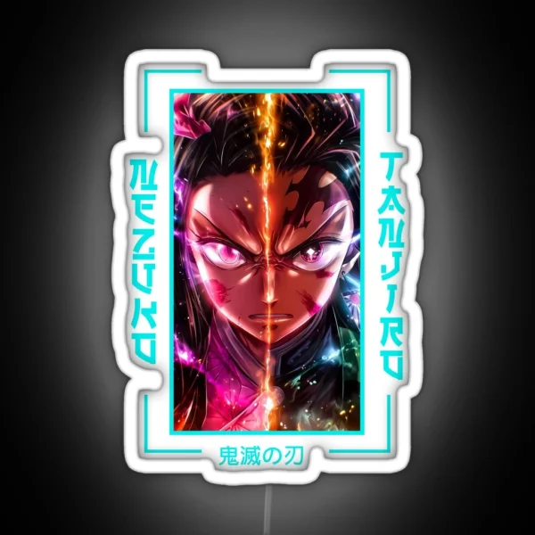 Demon Slayer Nezuko Kamado X Tanjiro Kamado RGB Neon Sign